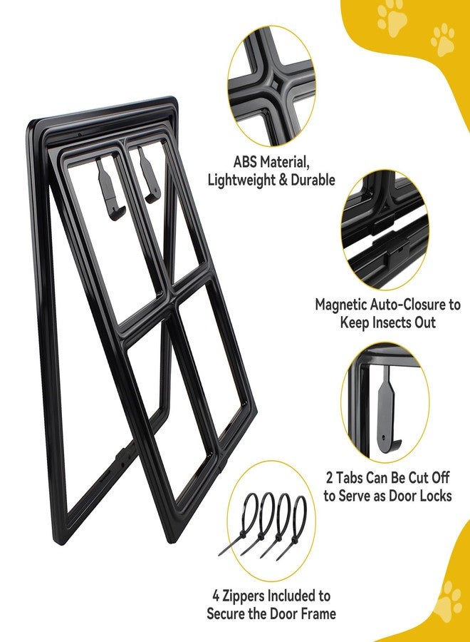 PETLESO Dog Screen Door for Sliding Doors, Inner 12"×16" Lockable Magnetic Self-Closing Flap Pet Passage for Medium to Large Dogs & Cats, Lightweight, Easy Install - Image 3
